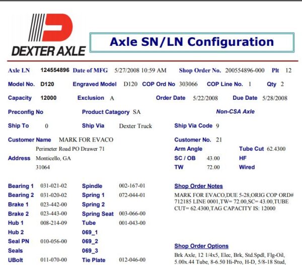 12K High Profile 865 Electric W/O SPGS;(FOR16&16.5WHLS) PER TAG #124554896